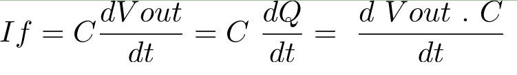فرمول جریان جاری درون خازن بازخورد C